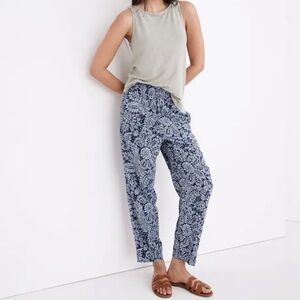 Madewell Tapered Huston Pull-On Crop Pants in Paisley Size S